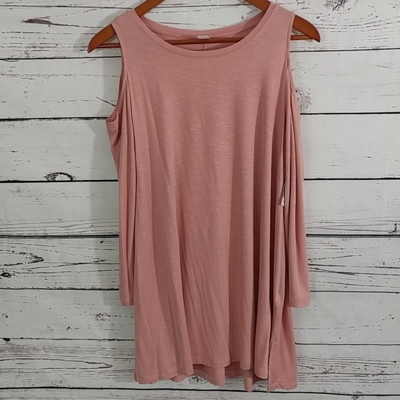 NWT Old Navy Salmon Cold Shoulder Top Tunic Small - Picture 2 of 6